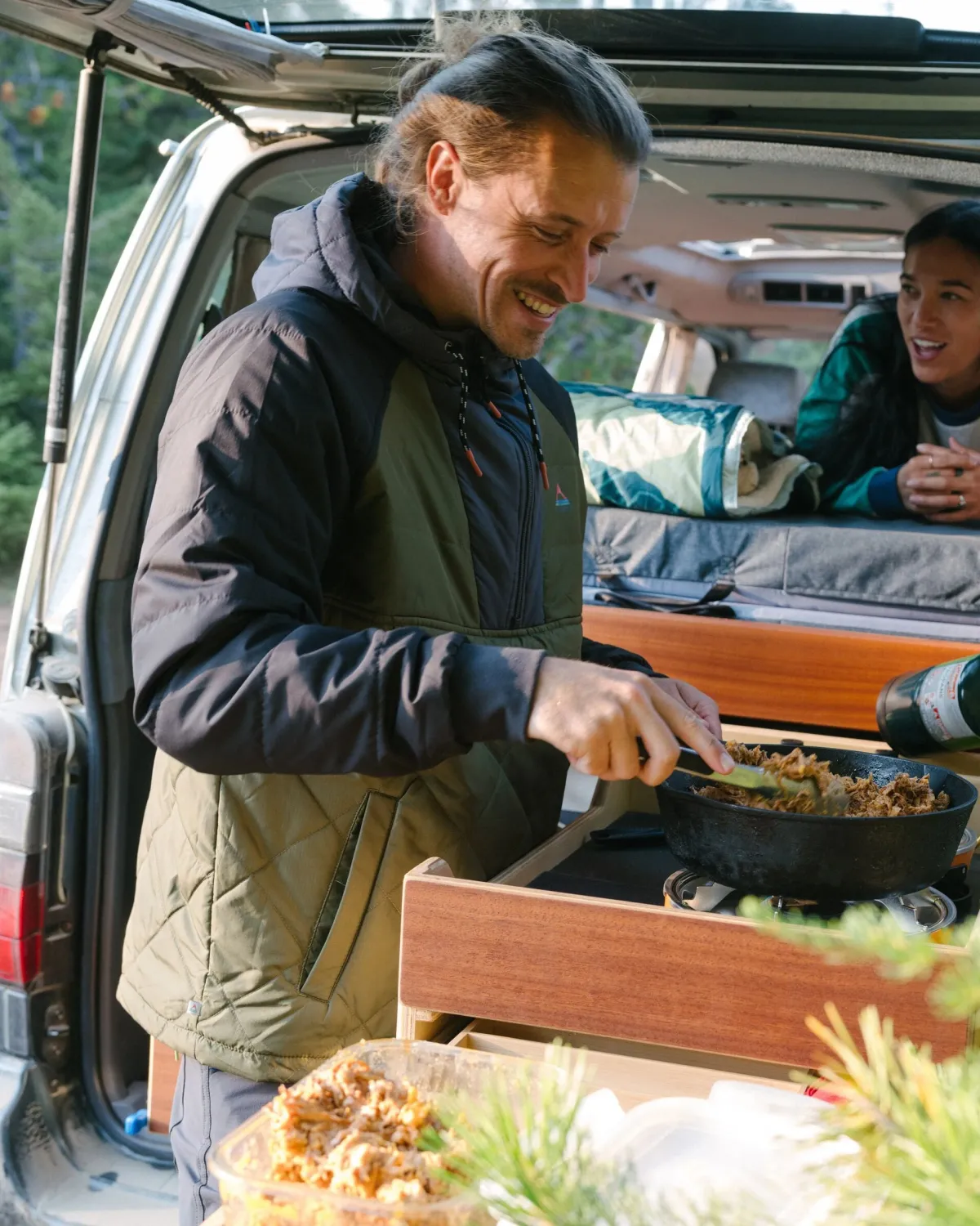 Jackets|Insulated|Passenger Oceanic Recycled Insulated Half Zip Jacket - Black/Khaki Green Black/KhakiGreen