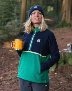 Outdoor Active|Passenger Off Trail Recycled Grid Polar Fleece - Rich Navy/Green Lake RichNavy/GreenLake