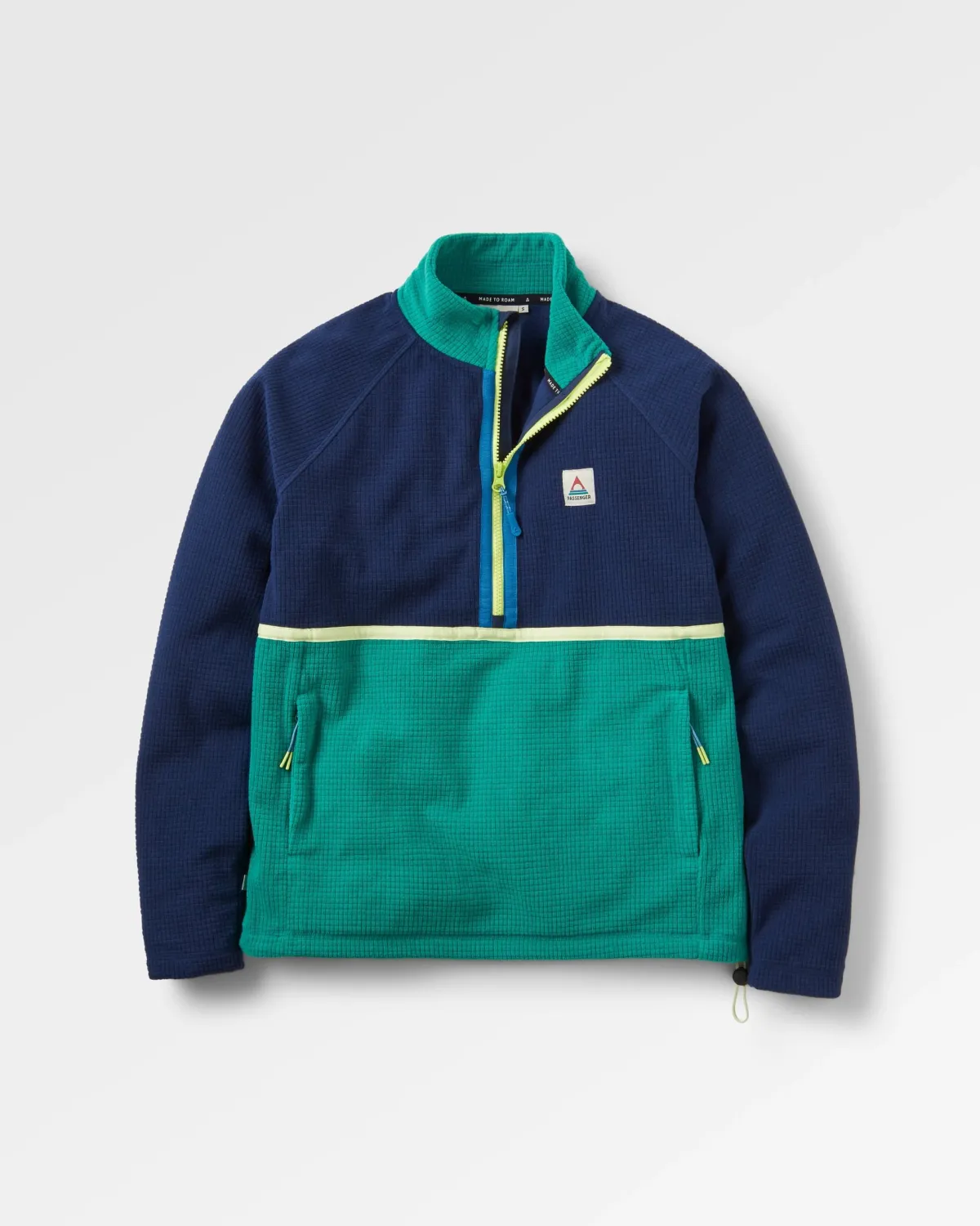 Outdoor Active|Passenger Off Trail Recycled Grid Polar Fleece - Rich Navy/Green Lake RichNavy/GreenLake