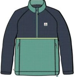Outdoor Active|Passenger Off Trail Recycled Grid Polar Fleece - Rich Navy/Green Lake RichNavy/GreenLake