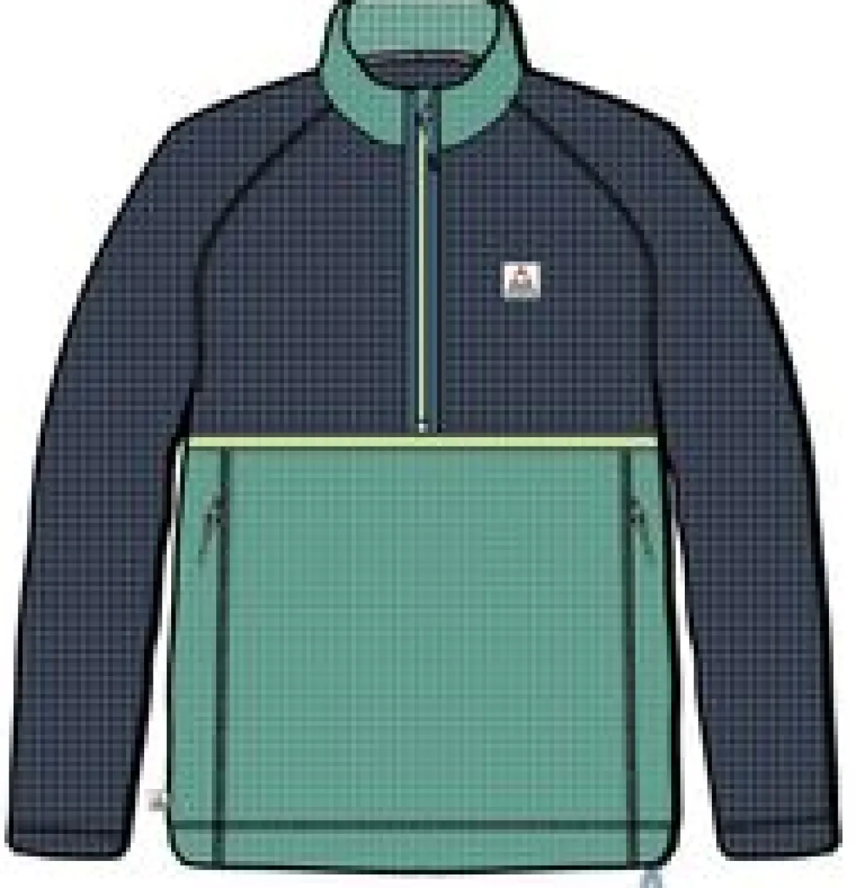 Outdoor Active|Passenger Off Trail Recycled Grid Polar Fleece - Rich Navy/Green Lake RichNavy/GreenLake