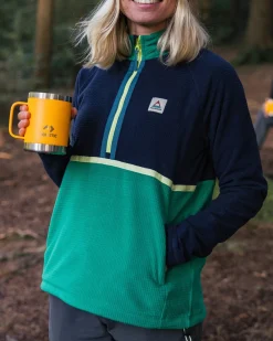 Outdoor Active|Passenger Off Trail Recycled Grid Polar Fleece - Rich Navy/Green Lake RichNavy/GreenLake