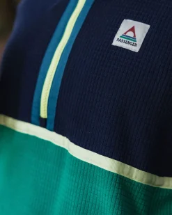 Outdoor Active|Passenger Off Trail Recycled Grid Polar Fleece - Rich Navy/Green Lake RichNavy/GreenLake
