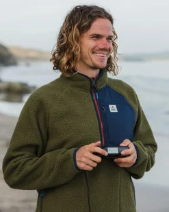 Fleece|Fleece|Passenger Offgrid 2.0 Half Zip Recycled Sherpa Fleece - Khaki Green KhakiGreen