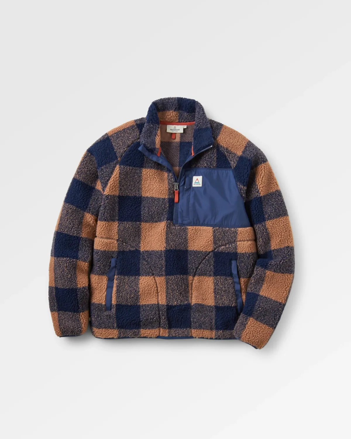 Fleece|Fleece|Passenger Offroad Recycled Sherpa Half Zip Fleece - Toffee/Rich Navy Buffalo Toffee/RichNavyBuffalo