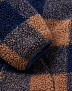 Fleece|Fleece|Passenger Offroad Recycled Sherpa Half Zip Fleece - Toffee/Rich Navy Buffalo Toffee/RichNavyBuffalo