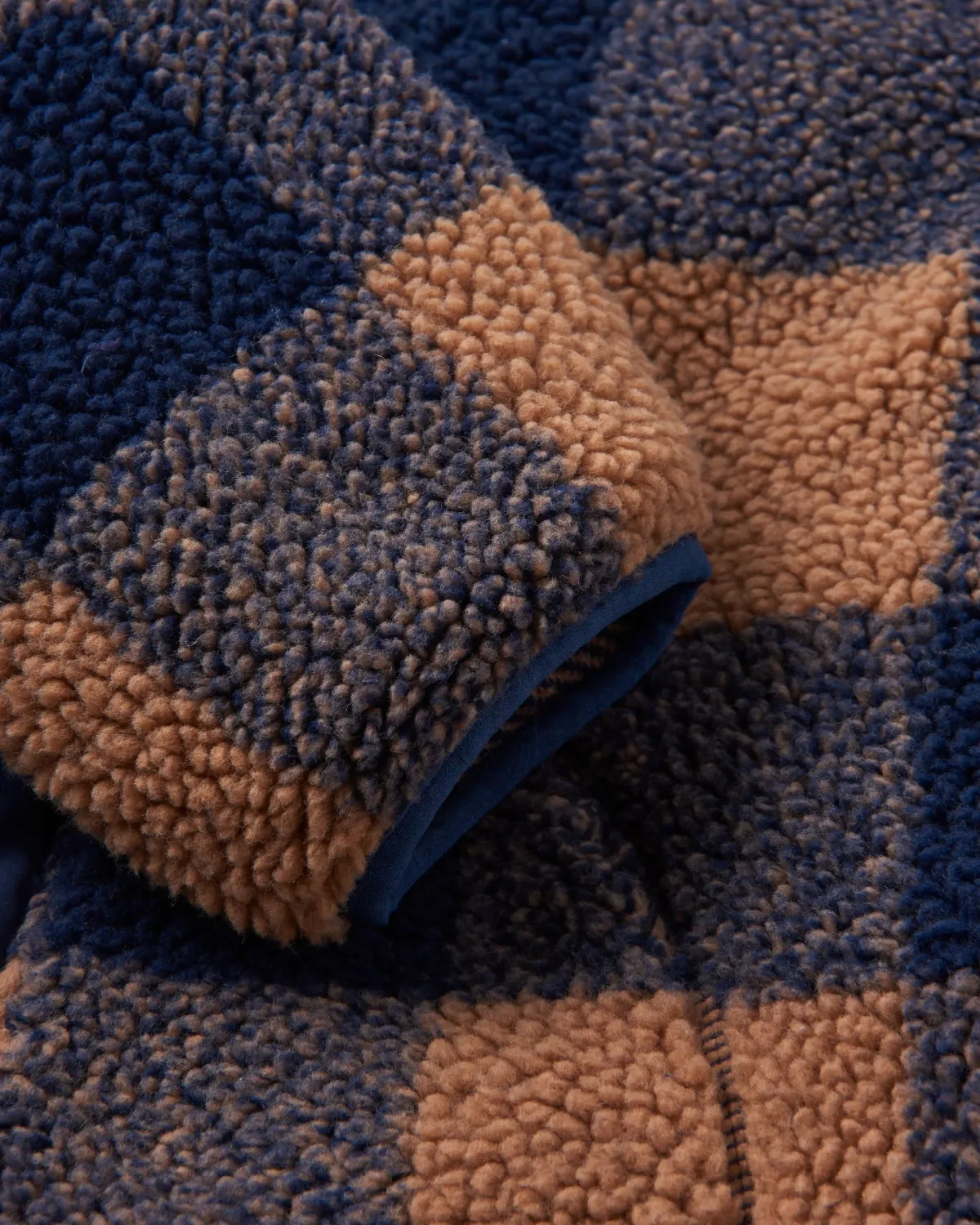 Fleece|Fleece|Passenger Offroad Recycled Sherpa Half Zip Fleece - Toffee/Rich Navy Buffalo Toffee/RichNavyBuffalo