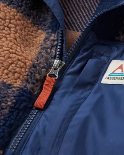 Fleece|Fleece|Passenger Offroad Recycled Sherpa Half Zip Fleece - Toffee/Rich Navy Buffalo Toffee/RichNavyBuffalo