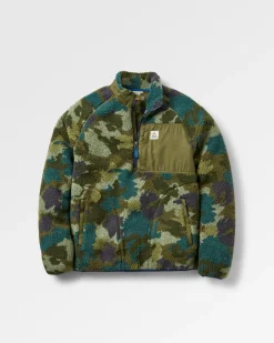 Fleece|Fleece|Passenger Offroad Recycled Sherpa Half Zip Fleece - Alpine Camo Khaki Green AlpineCamoKhakiGreen