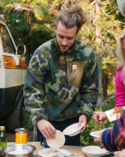 Fleece|Fleece|Passenger Offroad Recycled Sherpa Half Zip Fleece - Alpine Camo Khaki Green AlpineCamoKhakiGreen