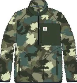 Fleece|Fleece|Passenger Offroad Recycled Sherpa Half Zip Fleece - Alpine Camo Khaki Green AlpineCamoKhakiGreen