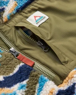 Fleece|Fleece|Passenger Offroad Recycled Sherpa Half Zip Fleece - Mount Scenic Khaki Green MountScenicKhakiGreen
