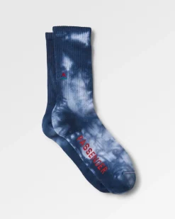 Surf Accessories|Surf Accessories|Passenger Organic Midweight Crew Socks - Tie Dye Deep Navy TieDyeDeepNavy