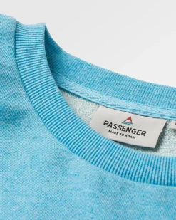 Sweatshirts|Hoodies & Sweatshirts|Passenger Poinsettia Organic Cotton Sweatshirt - Soft Blue Pool Marl SoftBluePoolMarl