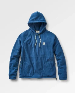 Fleece|Fleece|Passenger Point Recycled Grid Polar Fleece Hoodie - Dark Denim DarkDenim