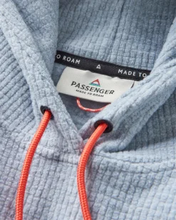 Fleece|Fleece|Passenger Point Recycled Grid Polar Fleece Hoodie - Gray Marl GrayMarl