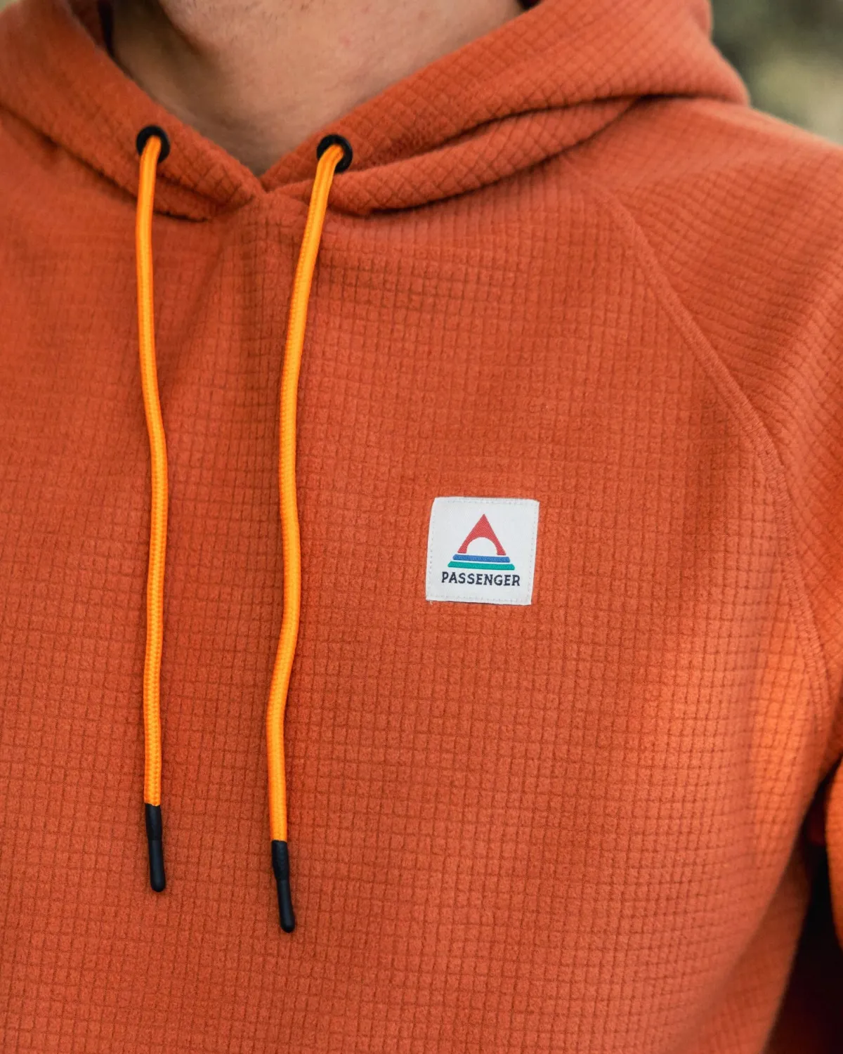 Tops|Hoodies|Passenger Point Recycled Grid Polar Fleece Hoodie - Baked Clay BakedClay