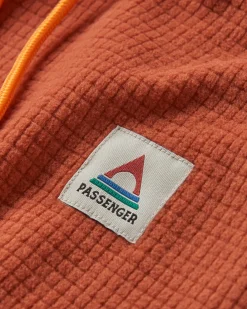 Tops|Hoodies|Passenger Point Recycled Grid Polar Fleece Hoodie - Baked Clay BakedClay