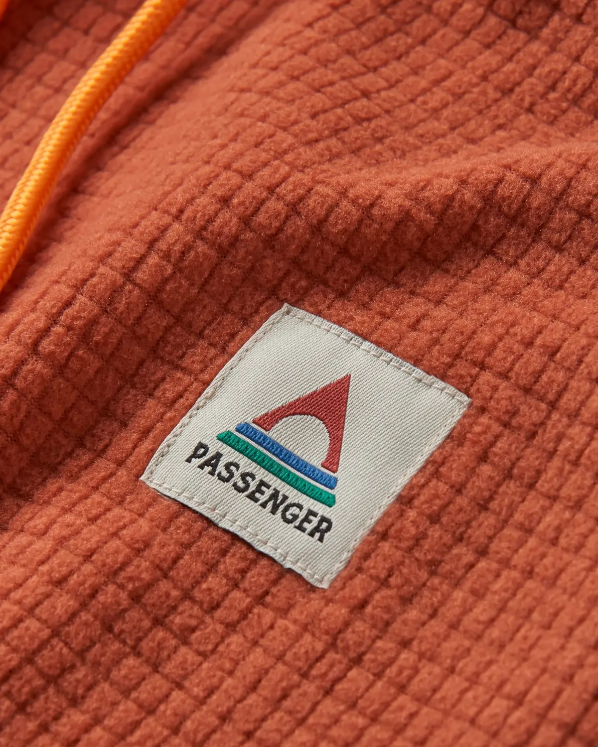Tops|Hoodies|Passenger Point Recycled Grid Polar Fleece Hoodie - Baked Clay BakedClay