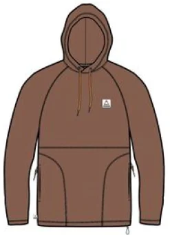 Tops|Hoodies|Passenger Point Recycled Grid Polar Fleece Hoodie - Baked Clay BakedClay