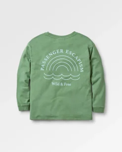 Sweatshirts|Hoodies & Sweatshirts|Passenger Rainbow Recycled Cotton Oversized Sweatshirt - Dark Ivy DarkIvy