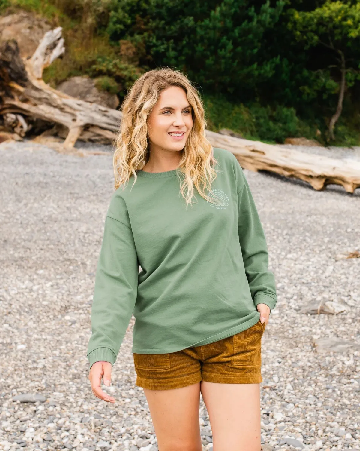 Sweatshirts|Hoodies & Sweatshirts|Passenger Rainbow Recycled Cotton Oversized Sweatshirt - Dark Ivy DarkIvy