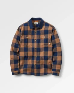 Shirts|Passenger Rustic 2.0 Organic Cotton Long Sleeve Shirt - Toffee/Rich Navy Buffalo Toffee/RichNavyBuffalo