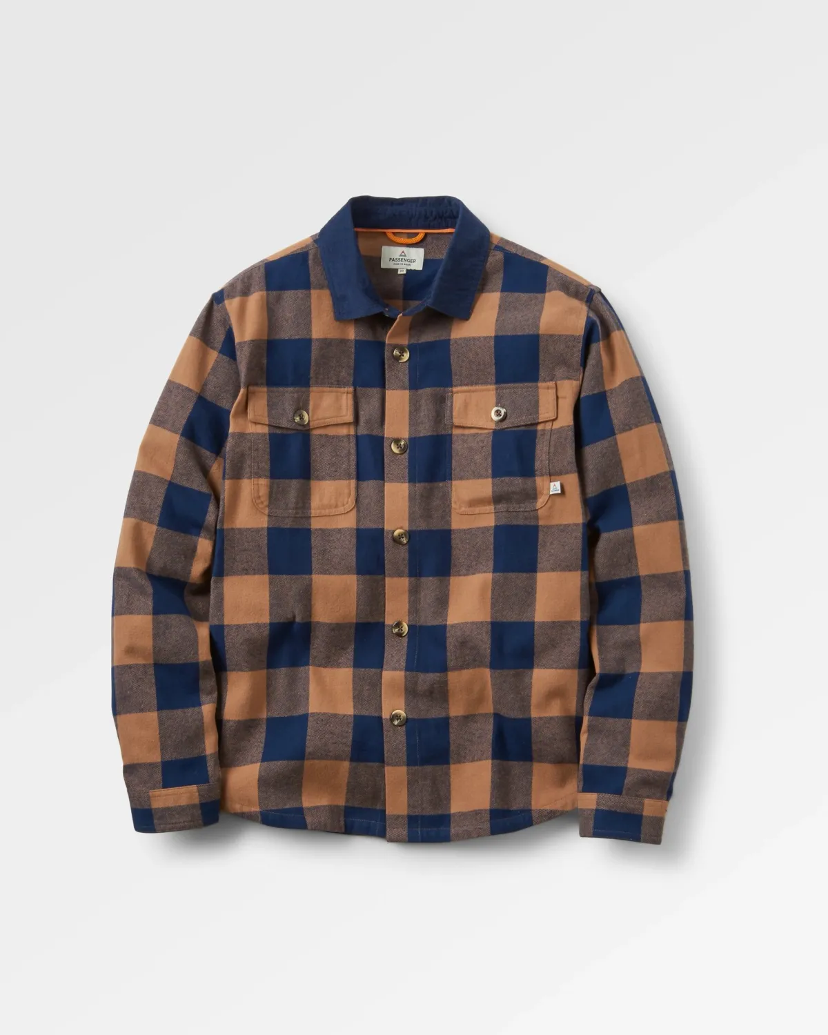 Shirts|Passenger Rustic 2.0 Organic Cotton Long Sleeve Shirt - Toffee/Rich Navy Buffalo Toffee/RichNavyBuffalo