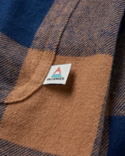 Shirts|Passenger Rustic 2.0 Organic Cotton Long Sleeve Shirt - Toffee/Rich Navy Buffalo Toffee/RichNavyBuffalo