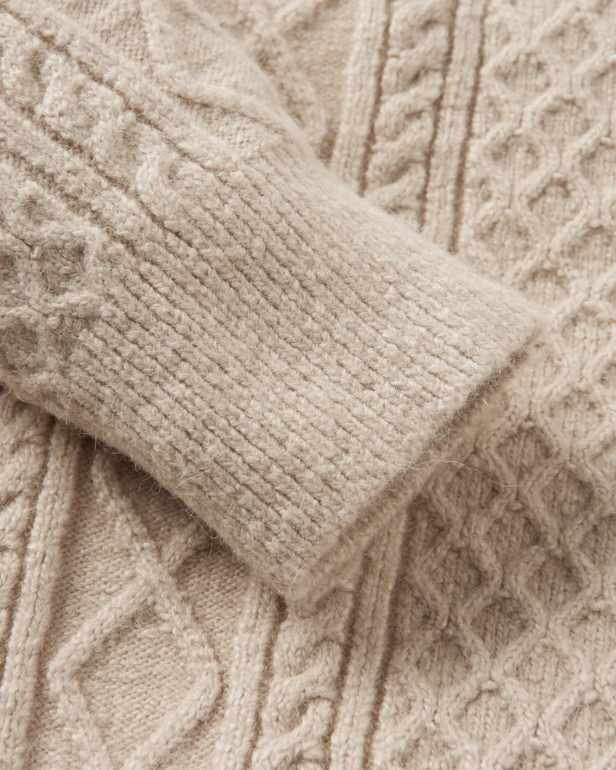 Knitwear|Sweaters|Passenger Sandbar Cable Knitted Sweater - Stone