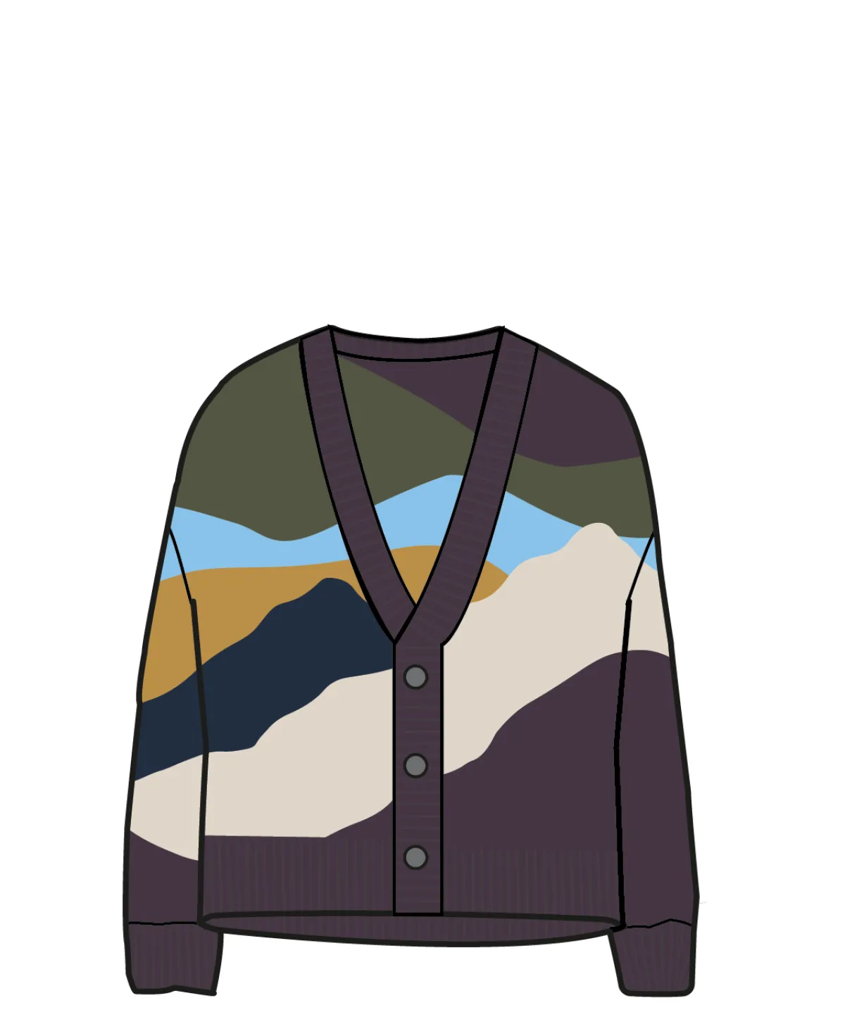 Sweaters|Passenger Scenic Recycled Knitted Cardigan - Scenic Deep Plum ScenicDeepPlum