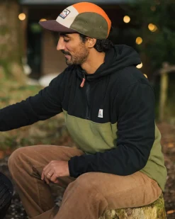 Fleece|Fleece|Passenger Set Off Recycled Polar Hooded Fleece - Black/Khaki Green Black/KhakiGreen
