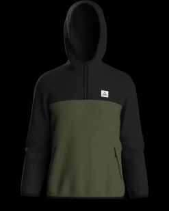Fleece|Fleece|Passenger Set Off Recycled Polar Hooded Fleece - Black/Khaki Green Black/KhakiGreen