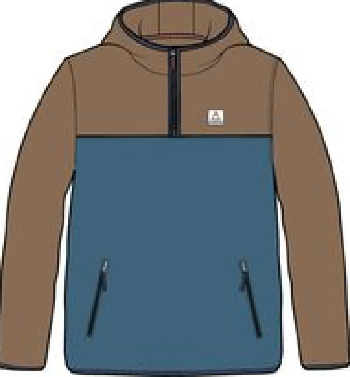 Fleece|Fleece|Passenger Set Off Recycled Polar Hooded Fleece - Toffee/Blue Steel Toffee/BlueSteel