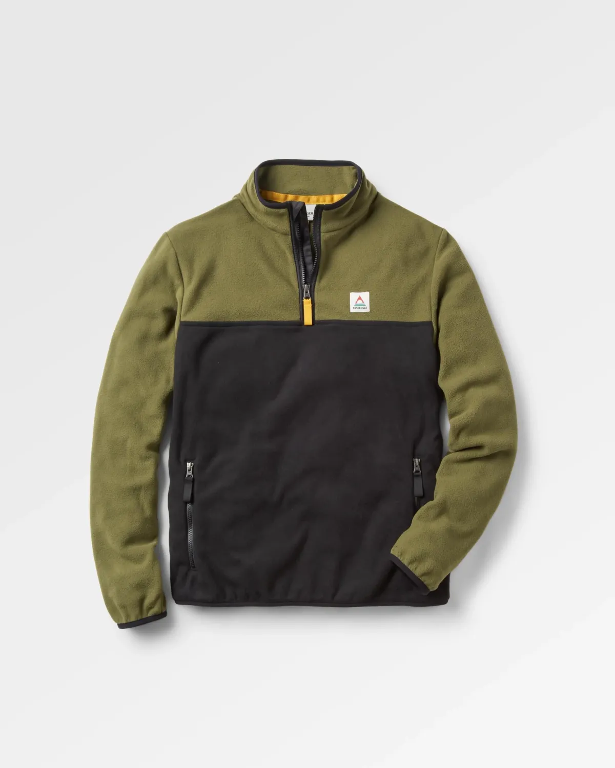 Fleece|Fleece|Passenger Set Off Recycled Polar Quarter Zip Fleece - Khaki