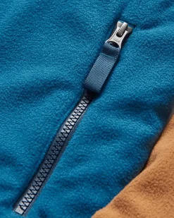 Fleece|Fleece|Passenger Set Off Recycled Polar Quarter Zip Fleece - Toffee/Blue Steel Toffee/BlueSteel