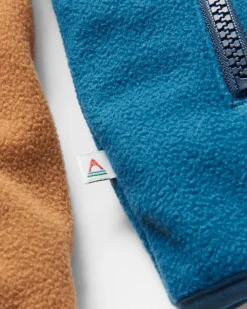Fleece|Fleece|Passenger Set Off Recycled Polar Quarter Zip Fleece - Toffee/Blue Steel Toffee/BlueSteel