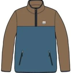 Fleece|Fleece|Passenger Set Off Recycled Polar Quarter Zip Fleece - Toffee/Blue Steel Toffee/BlueSteel