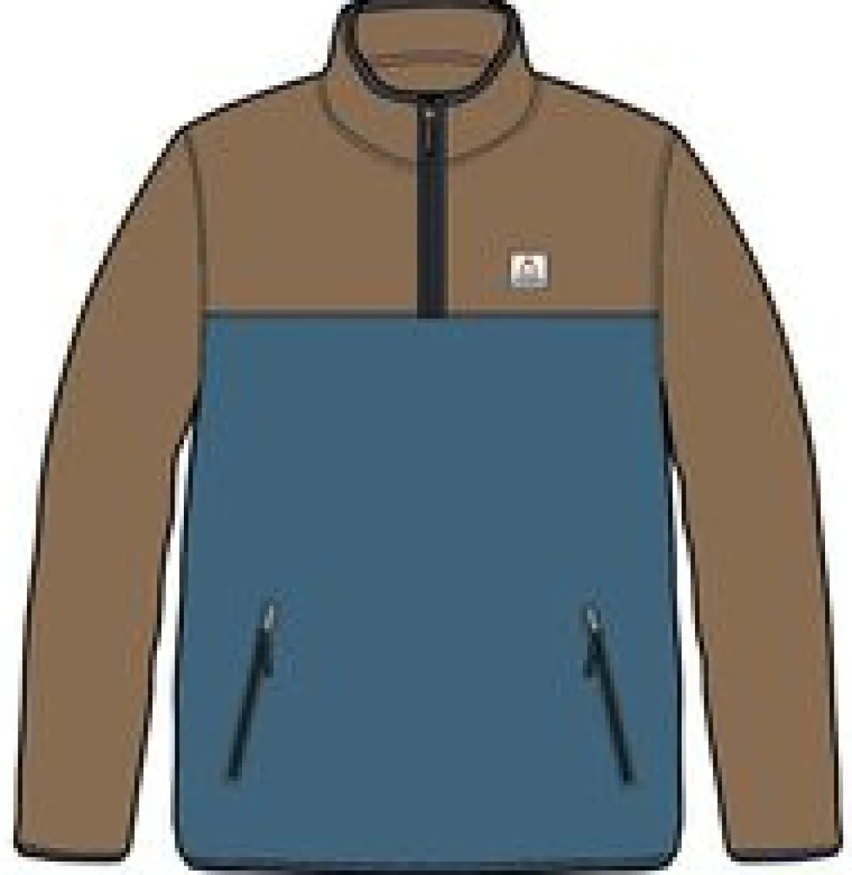Fleece|Fleece|Passenger Set Off Recycled Polar Quarter Zip Fleece - Toffee/Blue Steel Toffee/BlueSteel