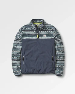 Fleece|Fleece|Passenger Set Off Recycled Polar Quarter Zip Fleece - Mountain Geo Stormy Sea MountainGeoStormySea