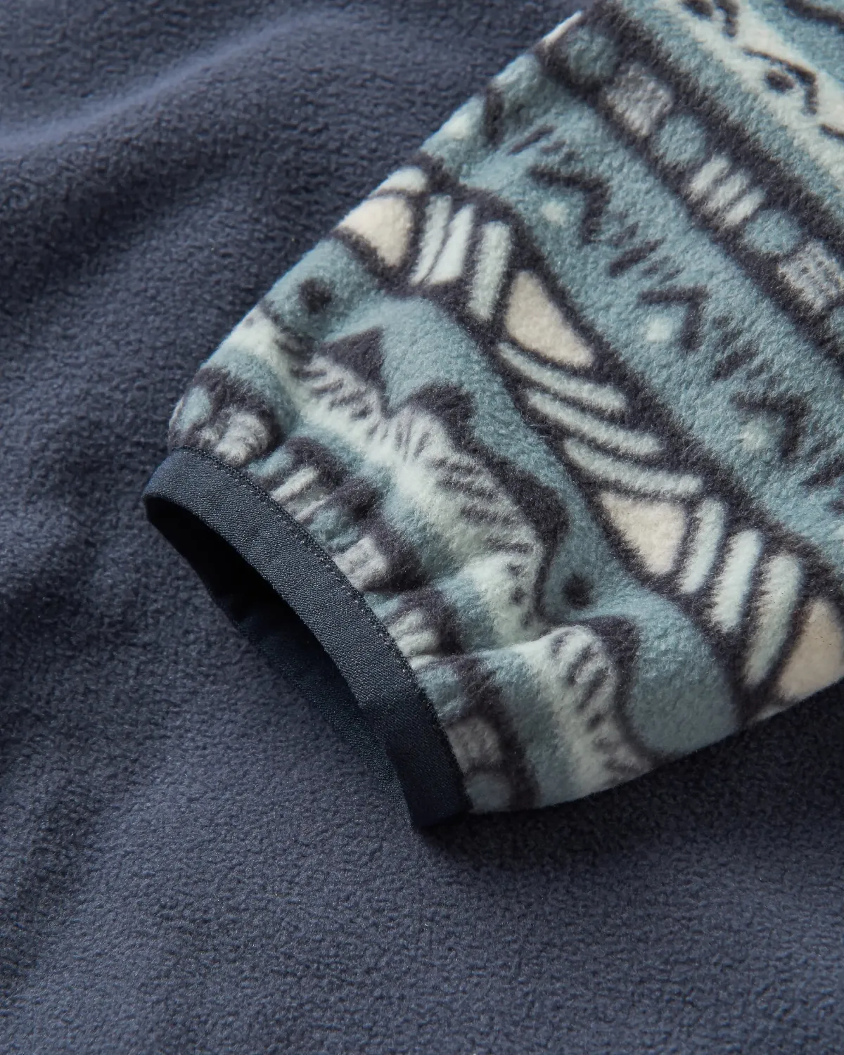 Fleece|Fleece|Passenger Set Off Recycled Polar Quarter Zip Fleece - Mountain Geo Stormy Sea MountainGeoStormySea