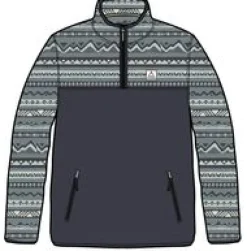 Fleece|Fleece|Passenger Set Off Recycled Polar Quarter Zip Fleece - Mountain Geo Stormy Sea MountainGeoStormySea