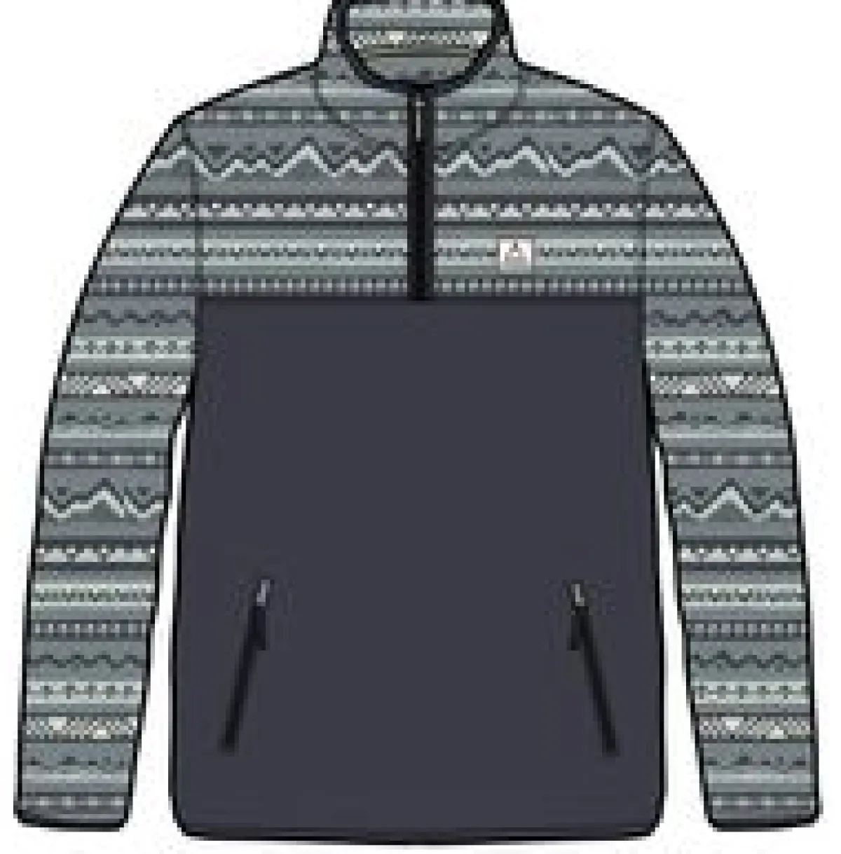 Fleece|Fleece|Passenger Set Off Recycled Polar Quarter Zip Fleece - Mountain Geo Stormy Sea MountainGeoStormySea