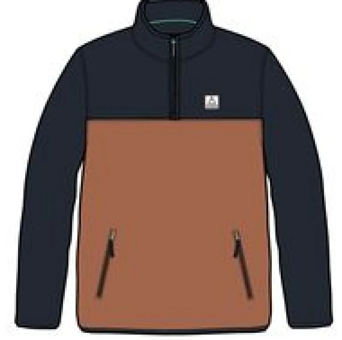 Fleece|Fleece|Passenger Set Off Recycled Polar Quarter Zip Fleece - Rich Navy/ Burnt Orange RichNavy/BurntOrange