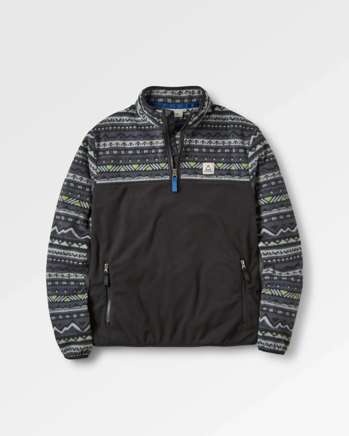 Fleece|Fleece|Passenger Set Off Recycled Polar Quarter Zip Fleece - Mountain Geo Charcoal MountainGeoCharcoal