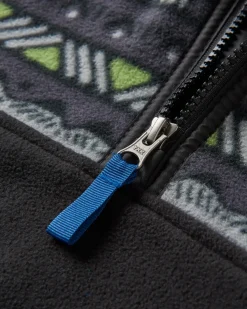 Fleece|Fleece|Passenger Set Off Recycled Polar Quarter Zip Fleece - Mountain Geo Charcoal MountainGeoCharcoal