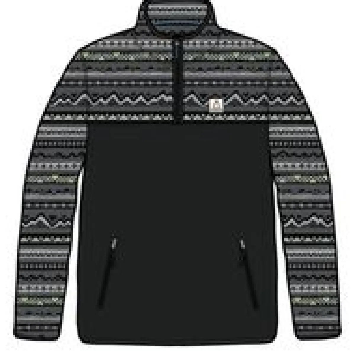 Fleece|Fleece|Passenger Set Off Recycled Polar Quarter Zip Fleece - Mountain Geo Charcoal MountainGeoCharcoal