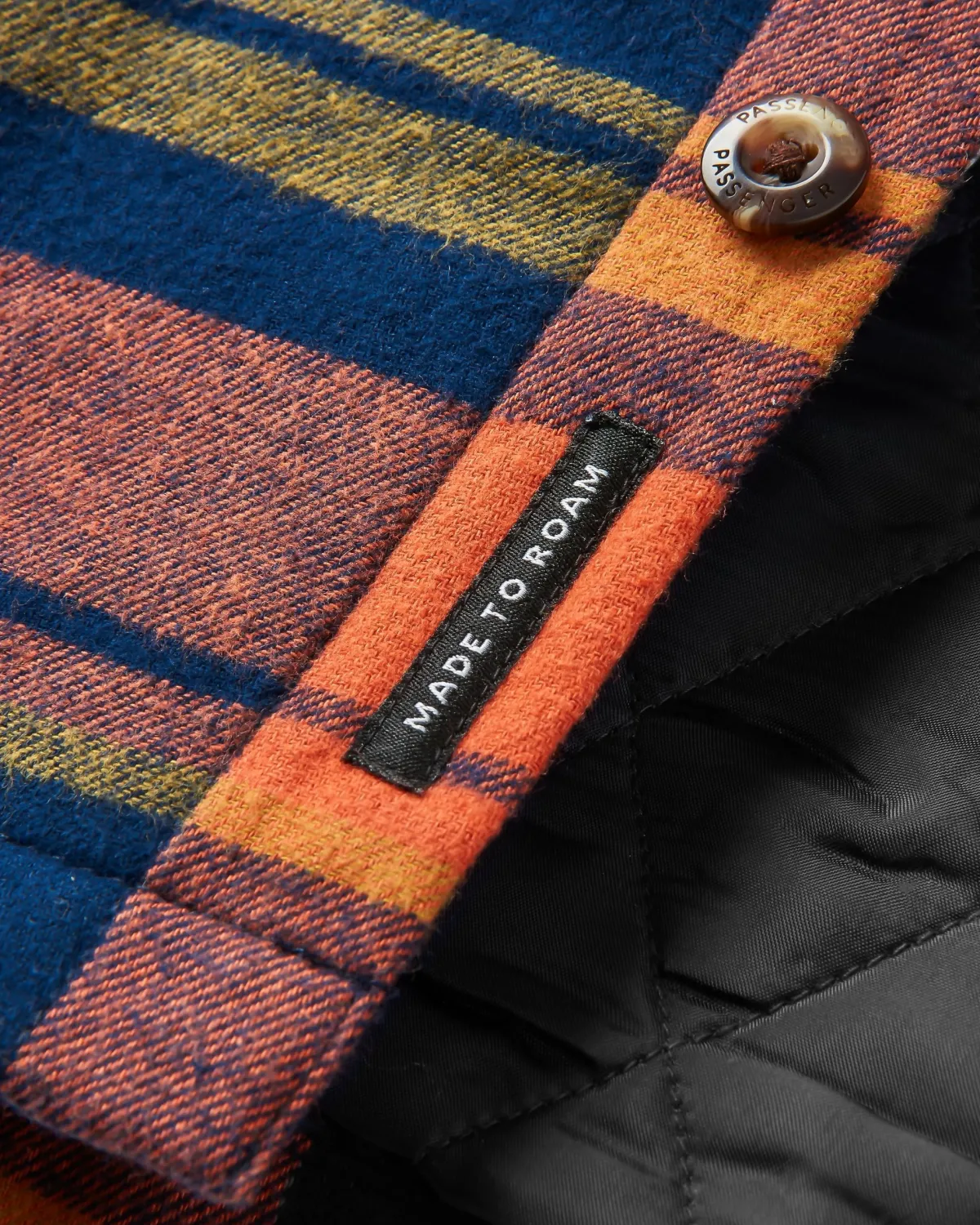Shirts|Shirts|Passenger Sherwood Check Hooded Shirt Jacket - Rich Navy/Burnt Orange RichNavy/BurntOrange