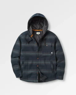 Shirts|Shirts|Passenger Sherwood Check Hooded Shirt Jacket - Black Stripe BlackStripe
