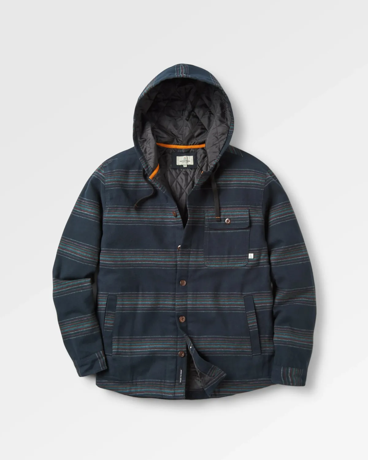 Shirts|Shirts|Passenger Sherwood Check Hooded Shirt Jacket - Black Stripe BlackStripe